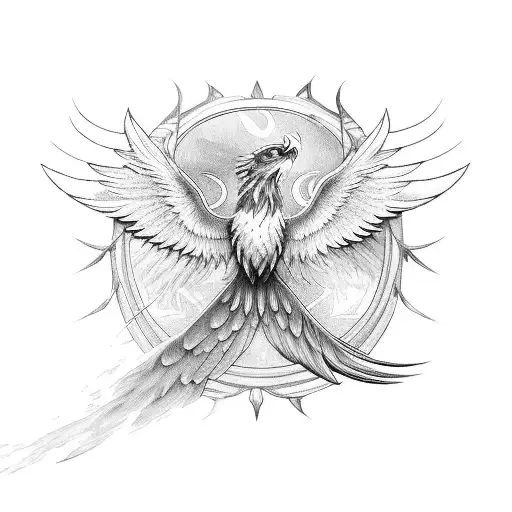 phoenix with infinity tattoo design idea