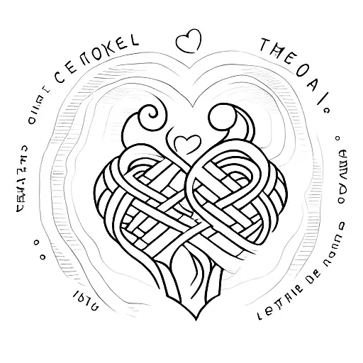 A minimalist tattoo of two hearts connected by a delicate line, symbolizing the unbreakable bond between siblings. tattoo design idea