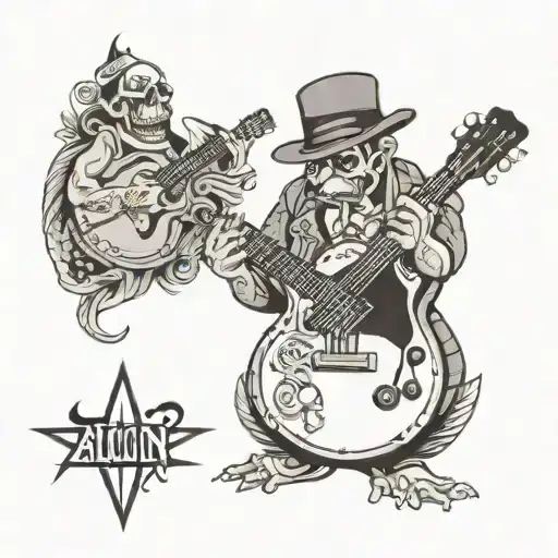 all in time guitar father tribute  tattoo design idea