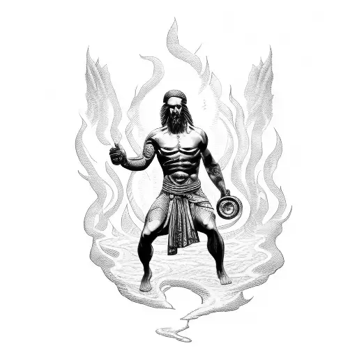 A modern interpretation of Prometheus stealing fire from the gods, with a futuristic twist tattoo design idea