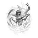 A modern interpretation of Prometheus stealing fire from the gods, with a futuristic twist tattoo design idea