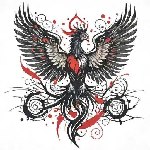 A phoenix rising from the ashes with a subtle nod to sobriety and liver transplant  tattoo design idea