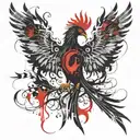 A phoenix rising from the ashes with a subtle nod to sobriety and liver transplant  tattoo design idea