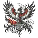 A phoenix rising from the ashes with a subtle nod to sobriety and liver transplant  tattoo design idea
