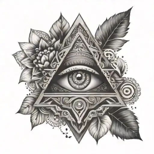 tribal all-seeing eye rhodium-plated animals and plants for the wrist tattoo design idea