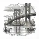 Hudson River bridge tattoo design idea