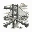 Hudson River bridge tattoo design idea