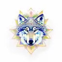 wolf with mandala tattoo design idea