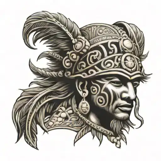 taino puerto rican sun god tattoo design idea