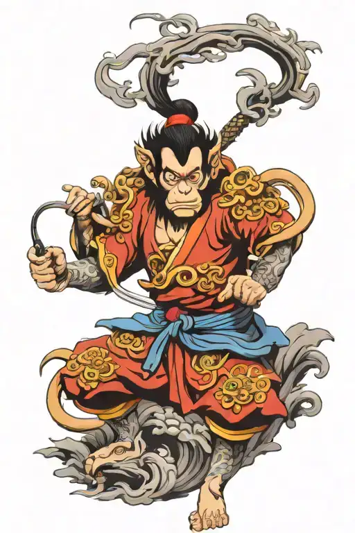 monkey king tattoo design idea