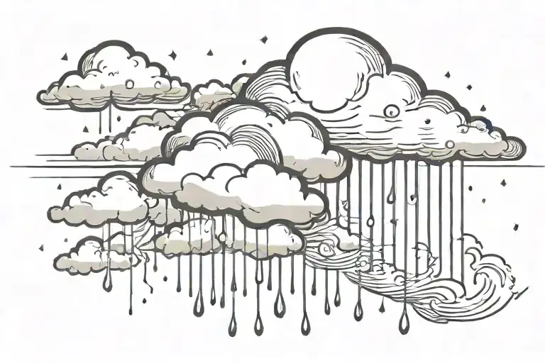 rain with cloud tattoo tattoo design idea