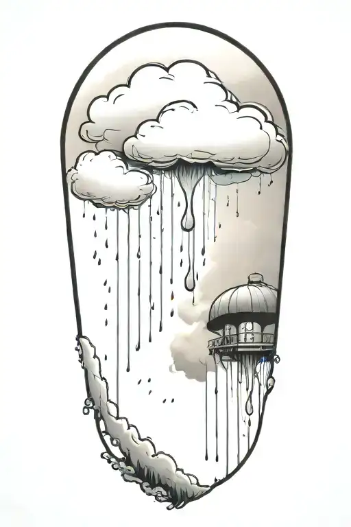 rain with cloud tattoo tattoo design idea