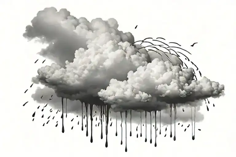 rain with cloud tattoo tattoo design idea
