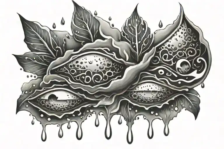raindrops from cloud maori tattoo design idea