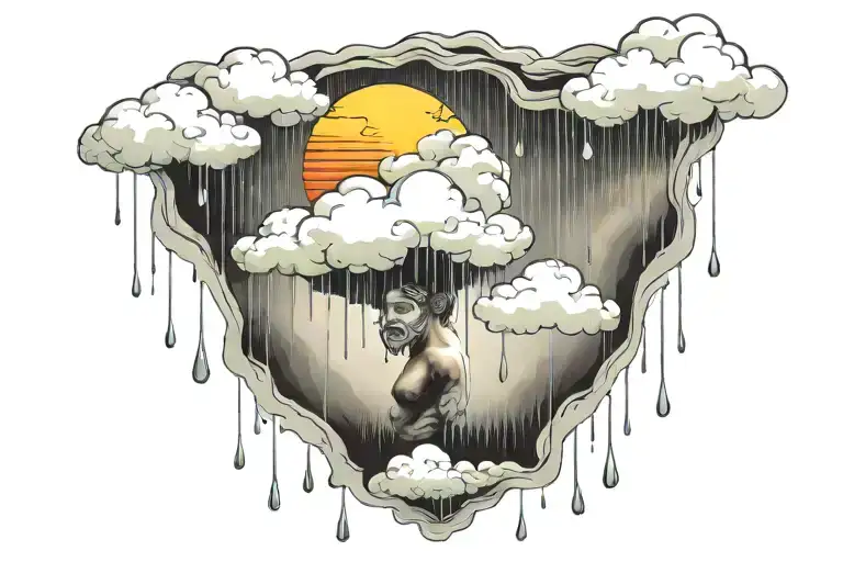rain with cloud tattoo tattoo design idea