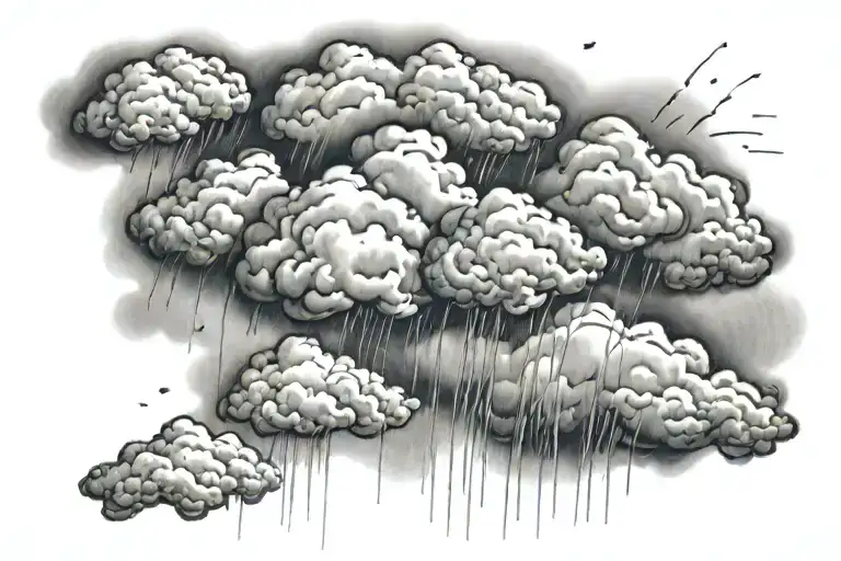 rain with cloud tattoo tattoo design idea