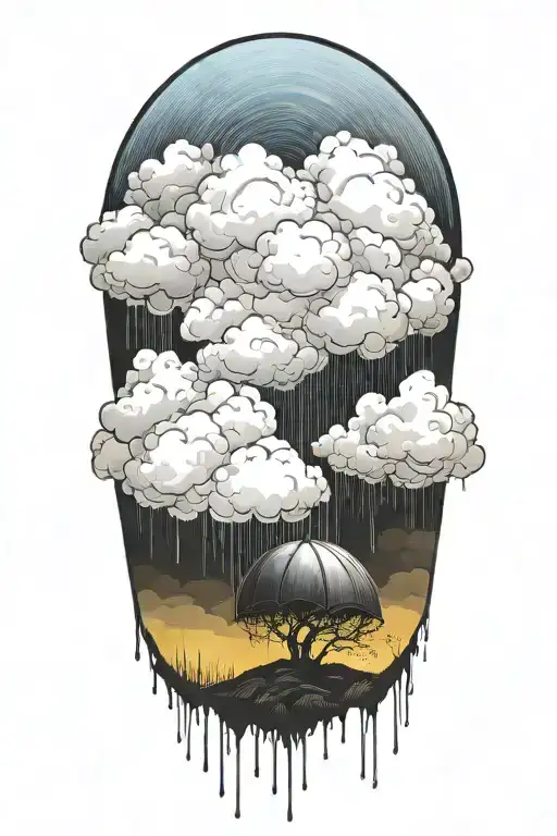 rain with cloud tattoo tattoo design idea