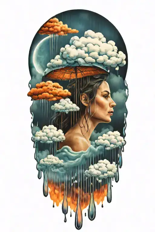 rain with cloud tattoo tattoo design idea