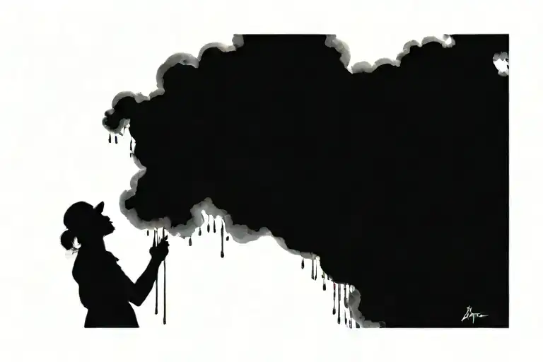 rain with cloud tattoo tattoo design idea