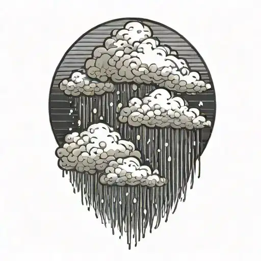 cloud with rain tattoo tattoo design idea