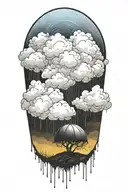 rain with cloud tattoo tattoo design idea