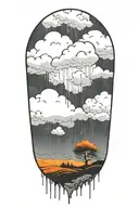rain with cloud tattoo tattoo design idea