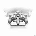 A Formula 1 car racing through the Interlagos circuit tattoo design idea