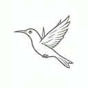 Bird Small Fineline Girly Flying tattoo design idea