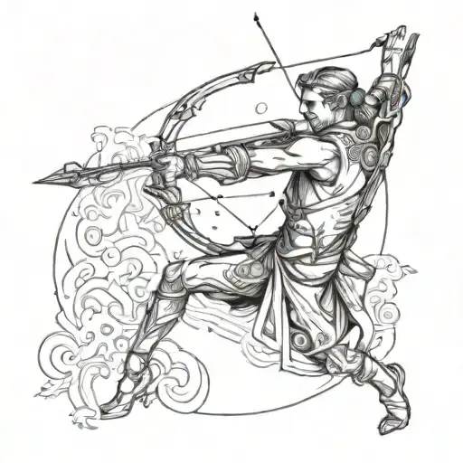 Sagittarius archer shooting tattoo design idea