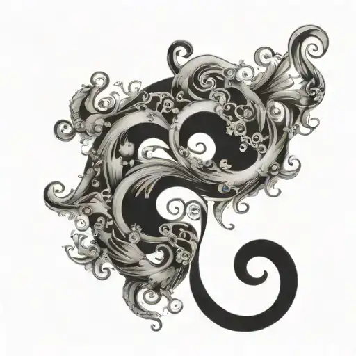 Question mark that fades from black to white tattoo design idea