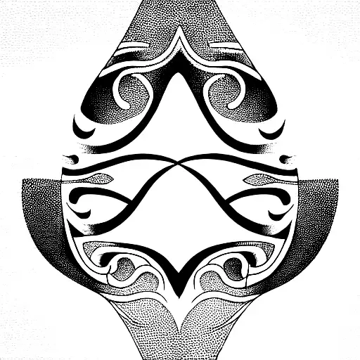 Perfect symmetrical Maori tattoo, transparent background, shades, png transparent, sharp-focus,  symmetrical details, 3D tattoo design idea