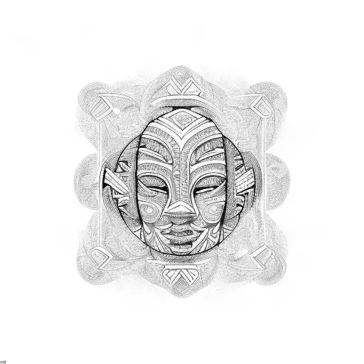Perfect symmetrical Maori tattoo, transparent background, shades, png transparent, sharp-focus,  symmetrical details, 3D tattoo design idea