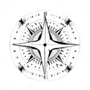 A minimalist tattoo of a compass with the coordinates of your sons' birthplaces, representing the guidance and direction they bring to your life. tattoo design idea