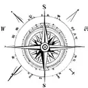 A minimalist tattoo of a compass with the coordinates of your sons' birthplaces, representing the guidance and direction they bring to your life. tattoo design idea