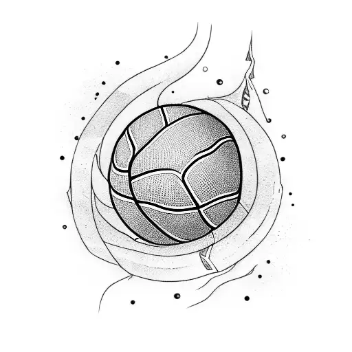 Basketball player with a rockstar look tattoo design idea