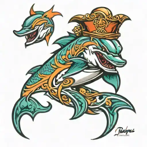 Miami Dolphins evil tattoo design idea