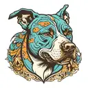 pit bull dog Miami Dolphins tattoo design idea