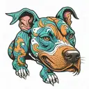 pit bull dog Miami Dolphins tattoo design idea