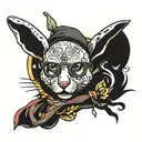 bad bunny tattoo design idea