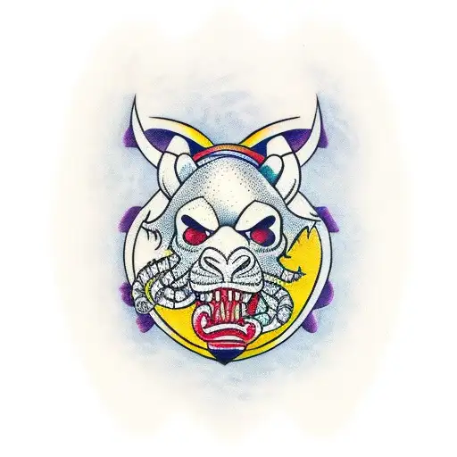 escorpion con leon tattoo design idea