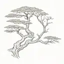 old  western red cedar tree  tattoo design idea