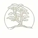 old  western red cedar tree  tattoo design idea