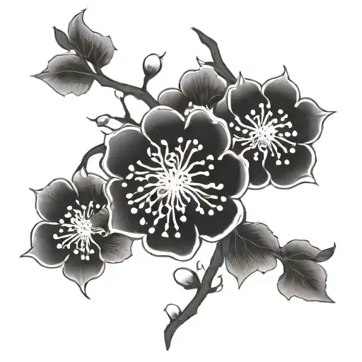 Sakura in Japanese style tattoo design idea