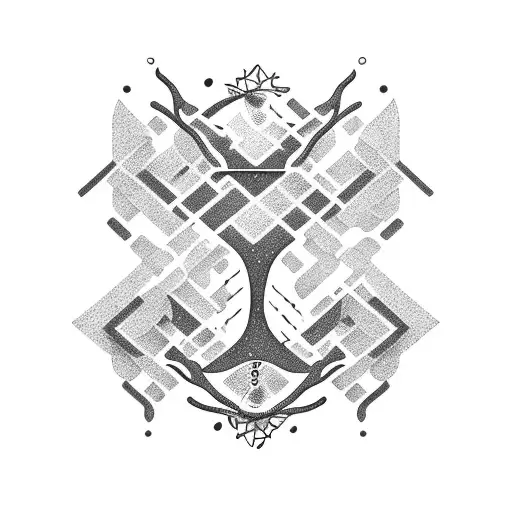 caffeine chemical structure with coffee tree branch tattoo design idea