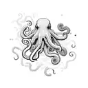 A basketball player diving into the ocean surrounded by octopuses tattoo design idea