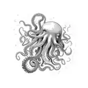 A basketball player diving into the ocean surrounded by octopuses tattoo design idea