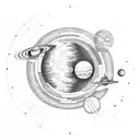 solar system  tattoo design idea