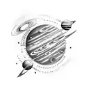 solar system  tattoo design idea