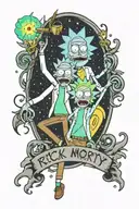 Rick and Morty glaxay  tattoo design idea
