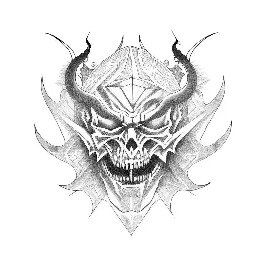 fallen demon tattoo design idea